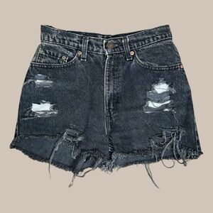 Levi’s vintage Black Distressed Denim Shorts